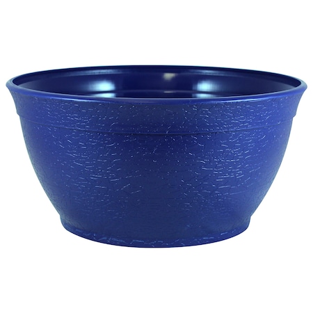 Emsco Group 14in Porch Planter, Textured Flower Pot and Herb Garden, Cobalt Blue 2398-1